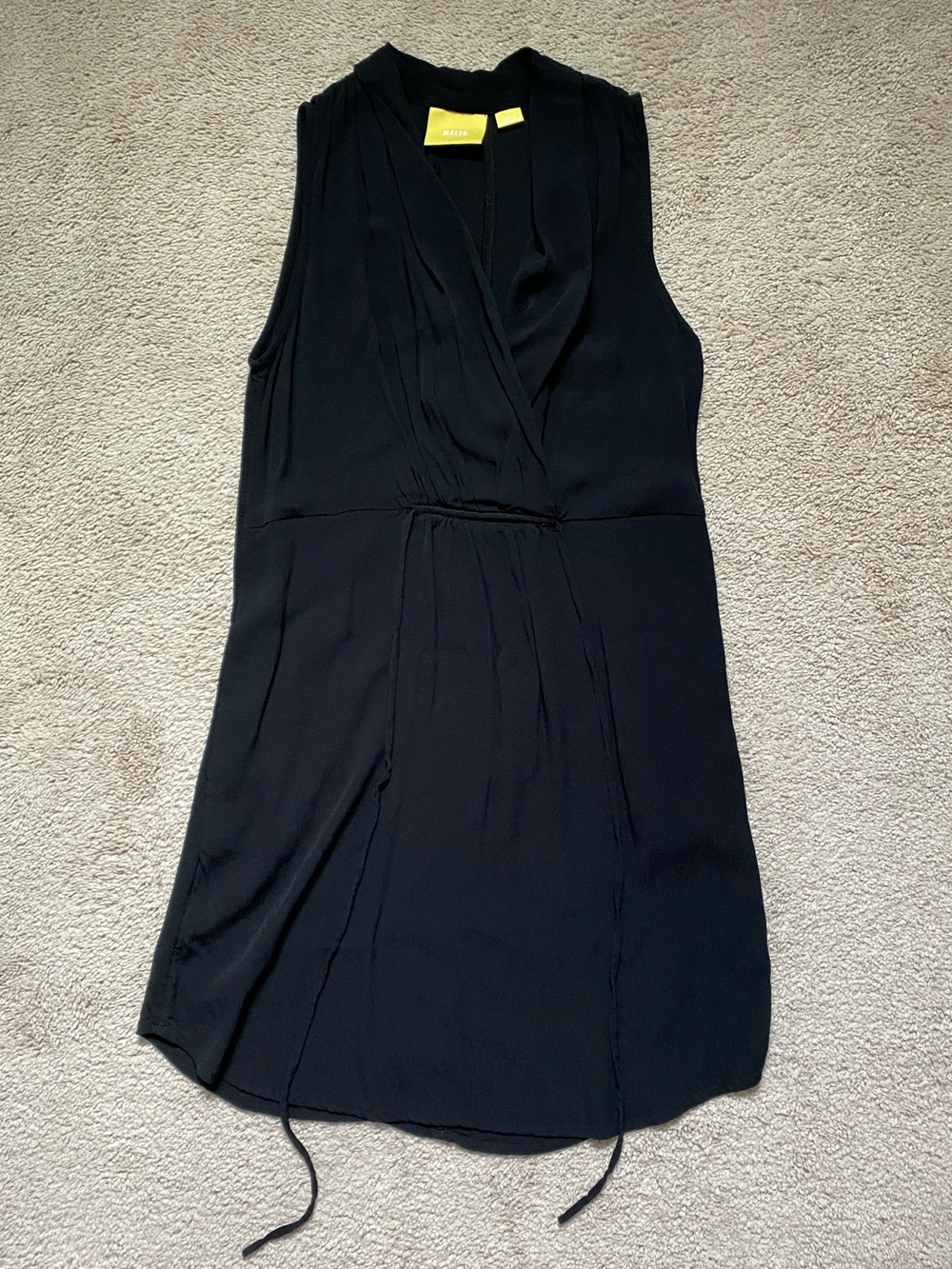 Anthropologie Maeve Black Mini V-Neck Shift Dress, Size Small